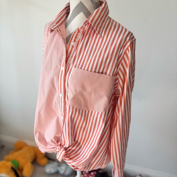 Womens Before You Striped Button Down Shirt - Picture 4 of 8